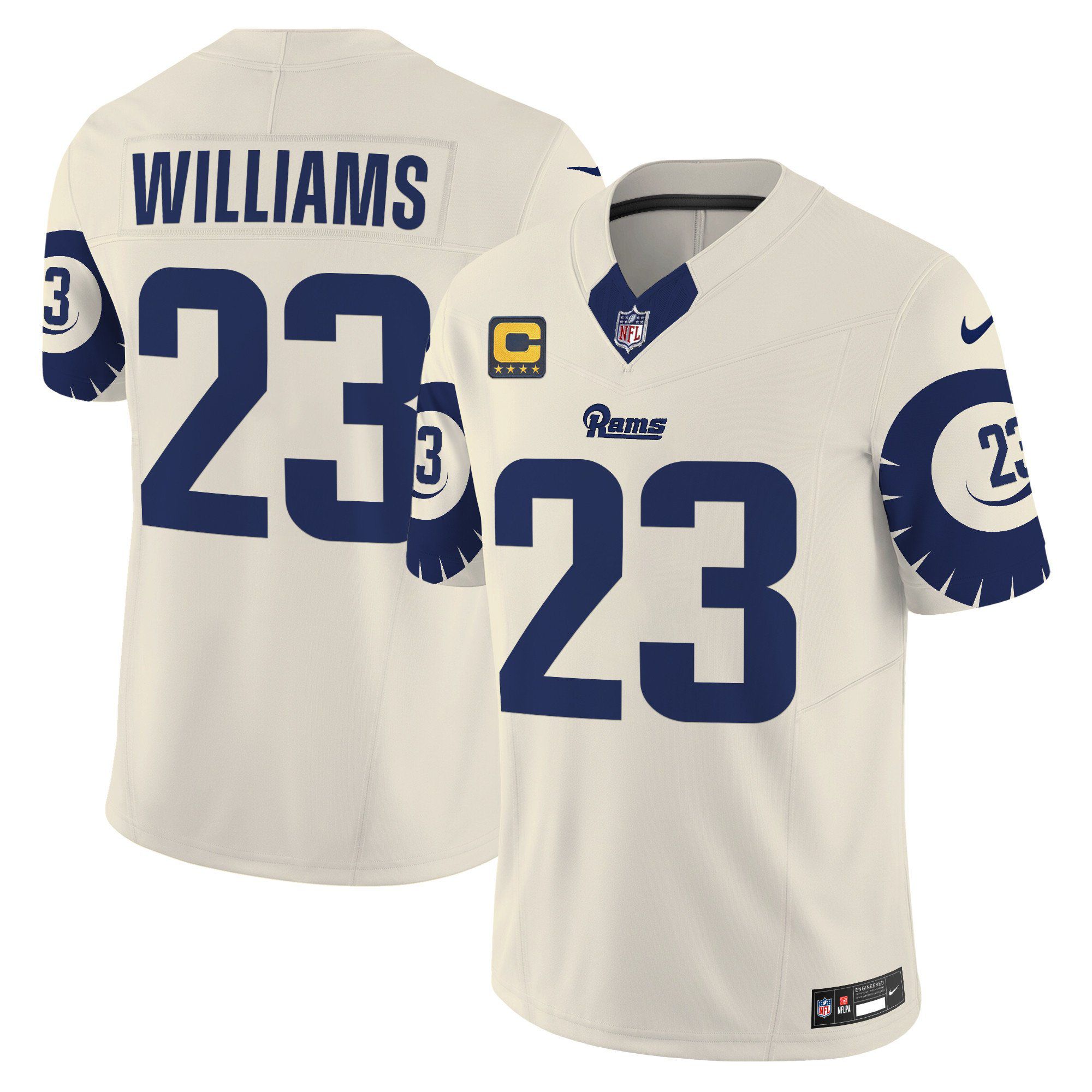 Men Los Angeles Rams 23 Williams Cream 2024 Nike Special Vapor Limited NFL Jersey